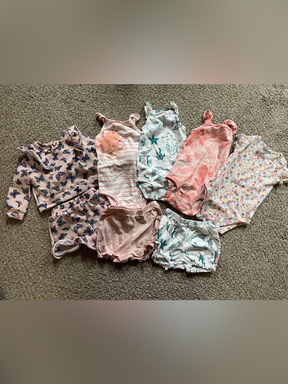 Bundle lot of girls matching outfit sets carters, btween, Garanimals 18 months